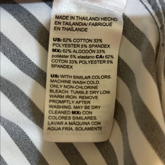 Chico's Black Blouse with Gold Dots and White Blouse with Black Stripes - Picture 10 of 11